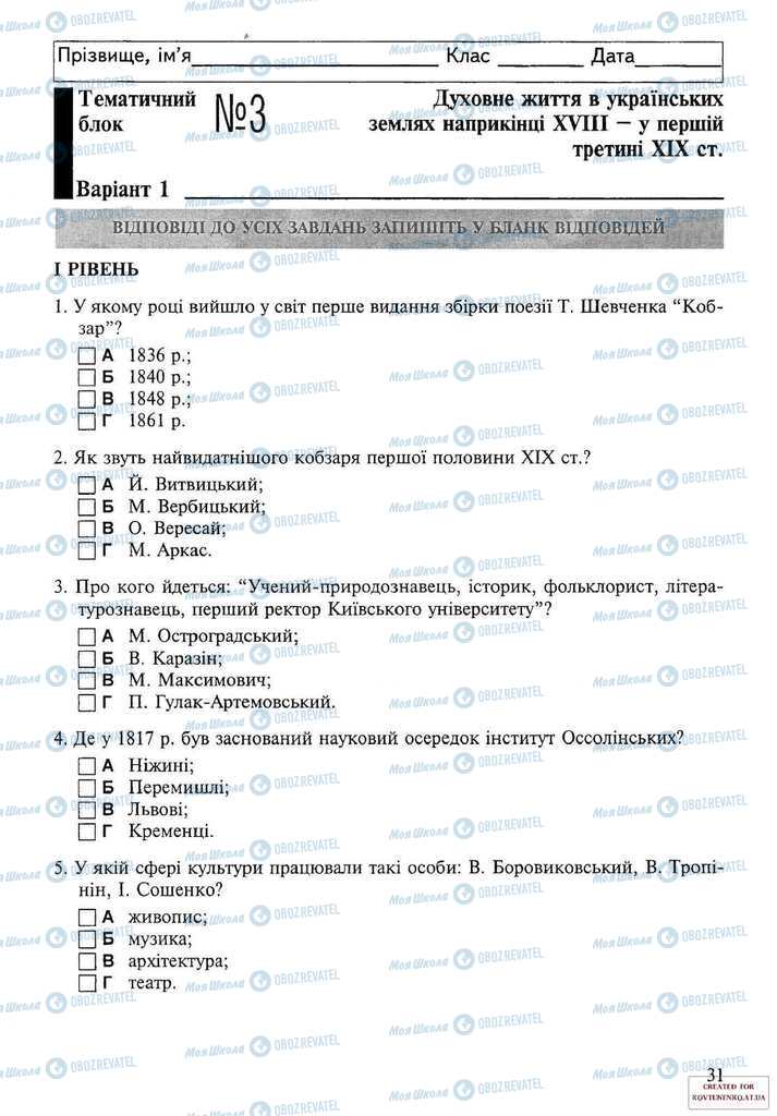 Підручники Історія України 9 клас сторінка  31