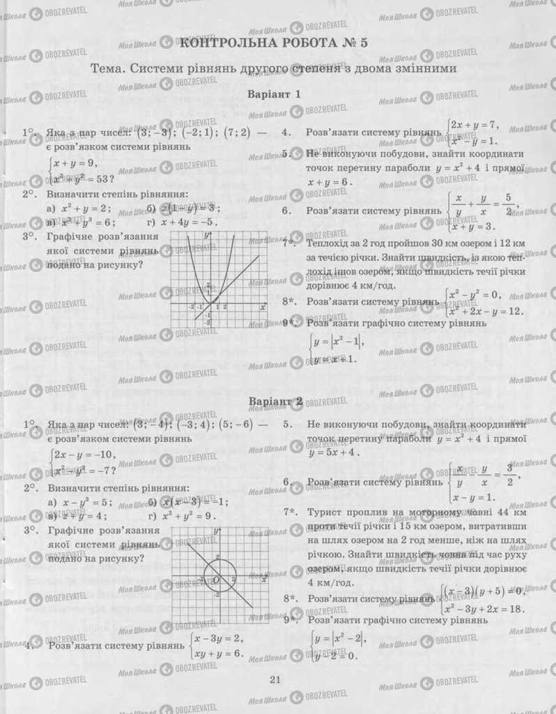 Підручники Алгебра 9 клас сторінка  21