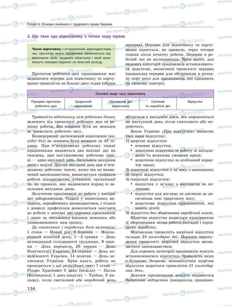 Підручники Правознавство 9 клас сторінка 134