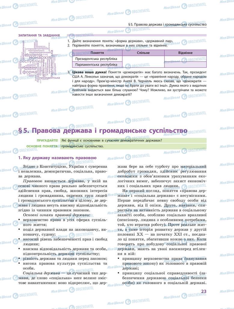 Підручники Правознавство 9 клас сторінка 23