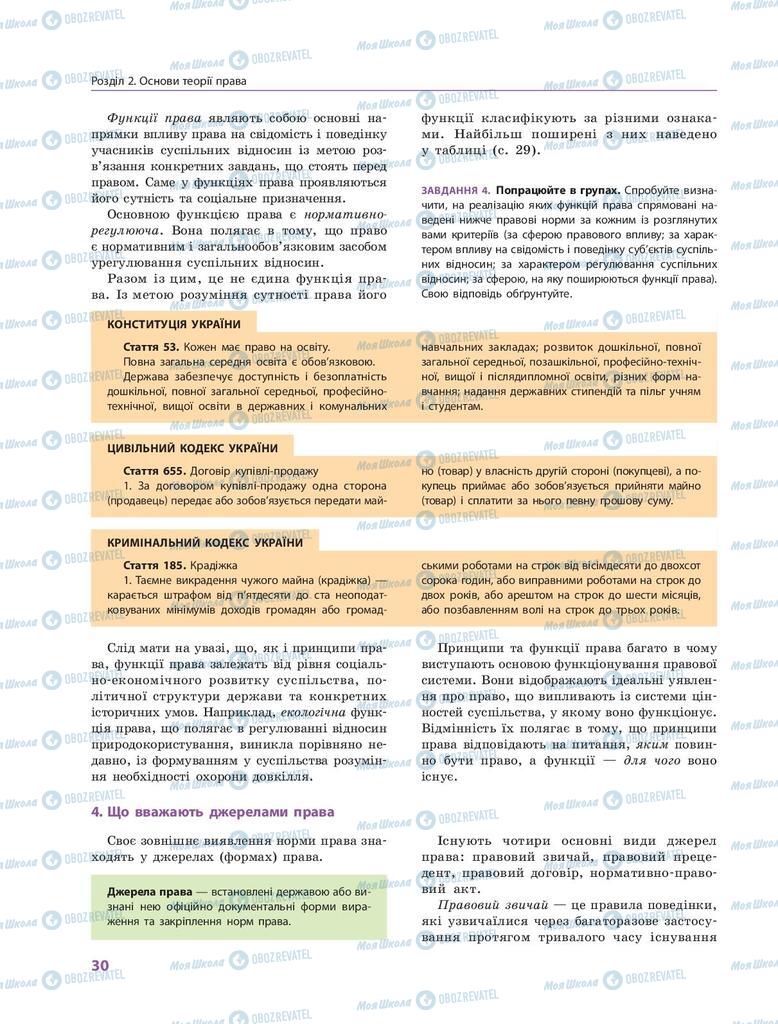 Підручники Правознавство 9 клас сторінка 30