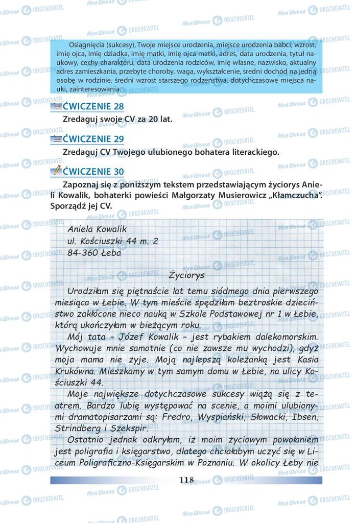 Підручники Польська мова 9 клас сторінка 118