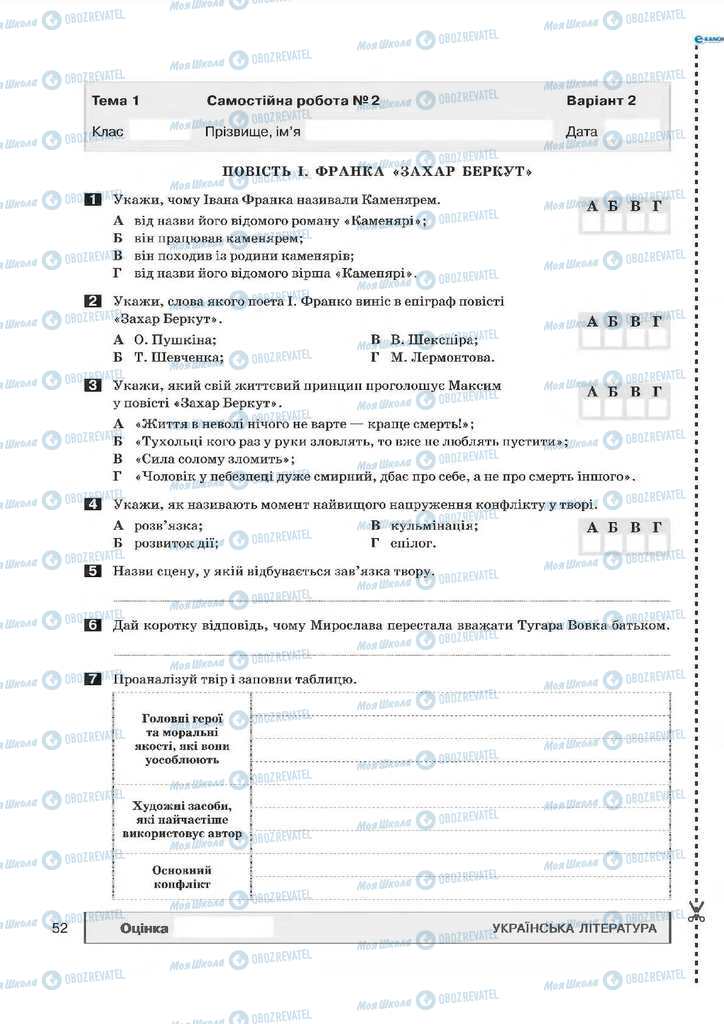 Підручники Українська мова 7 клас сторінка 52