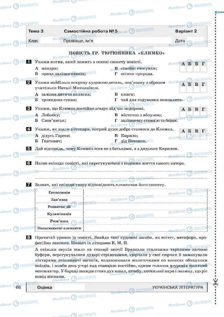 Підручники Українська мова 7 клас сторінка  66