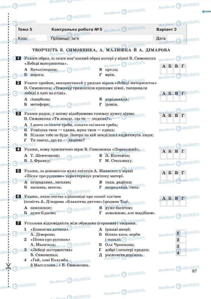 Учебники Укр мова 7 класс страница 87