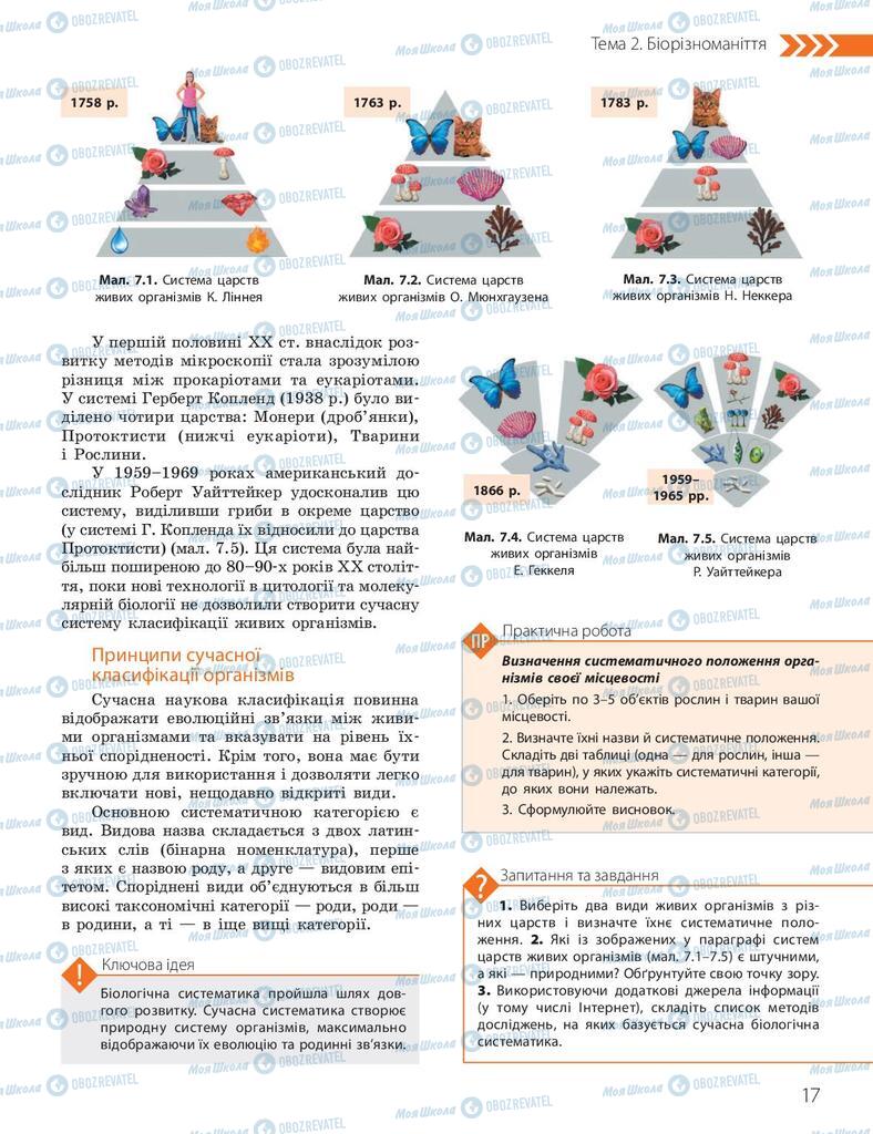 Підручники Біологія 10 клас сторінка  17
