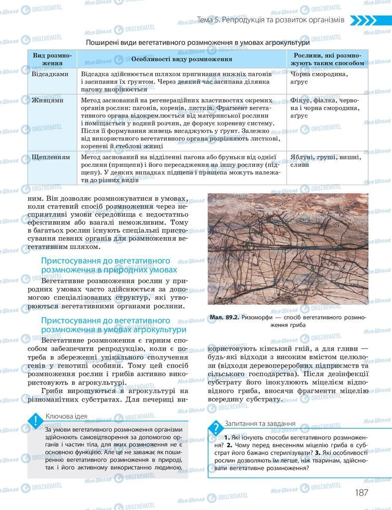 Учебники Биология 10 класс страница 187