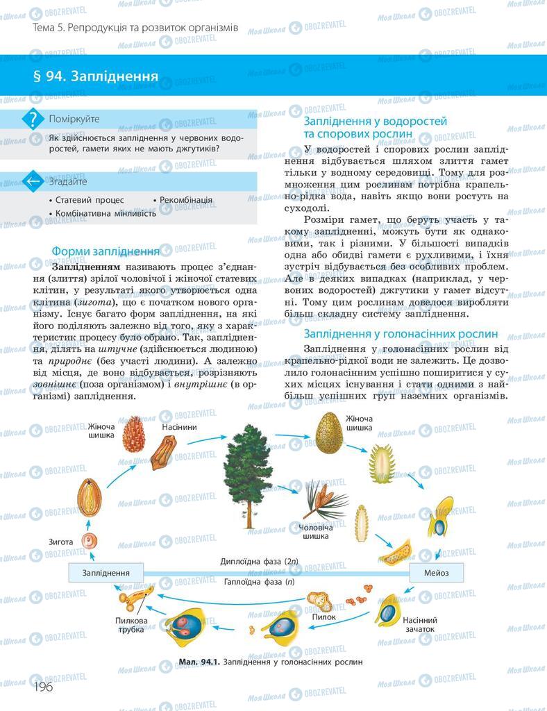 Учебники Биология 10 класс страница 196