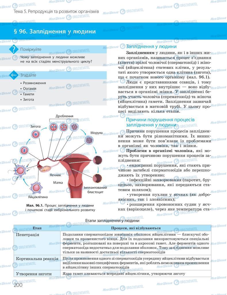 Учебники Биология 10 класс страница 200