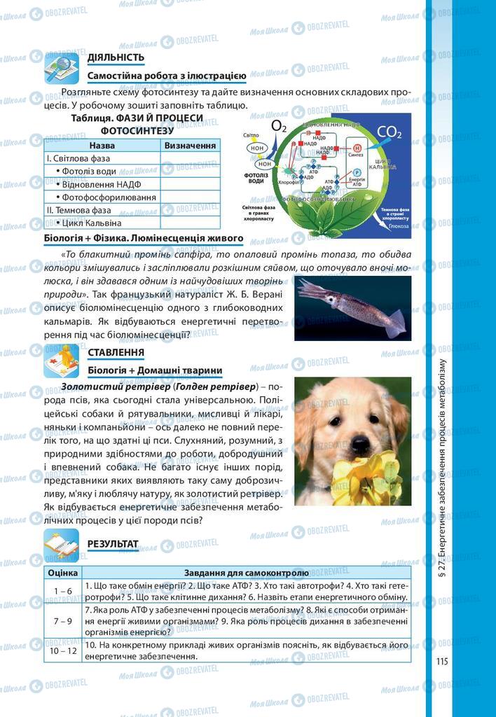 Підручники Біологія 10 клас сторінка 115