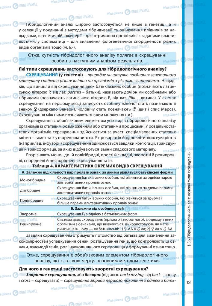 Підручники Біологія 10 клас сторінка 151