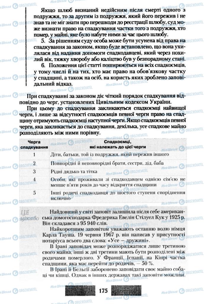 Підручники Правознавство 10 клас сторінка 175