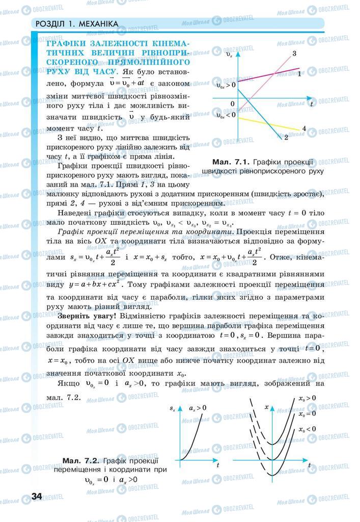 Підручники Фізика 10 клас сторінка 34