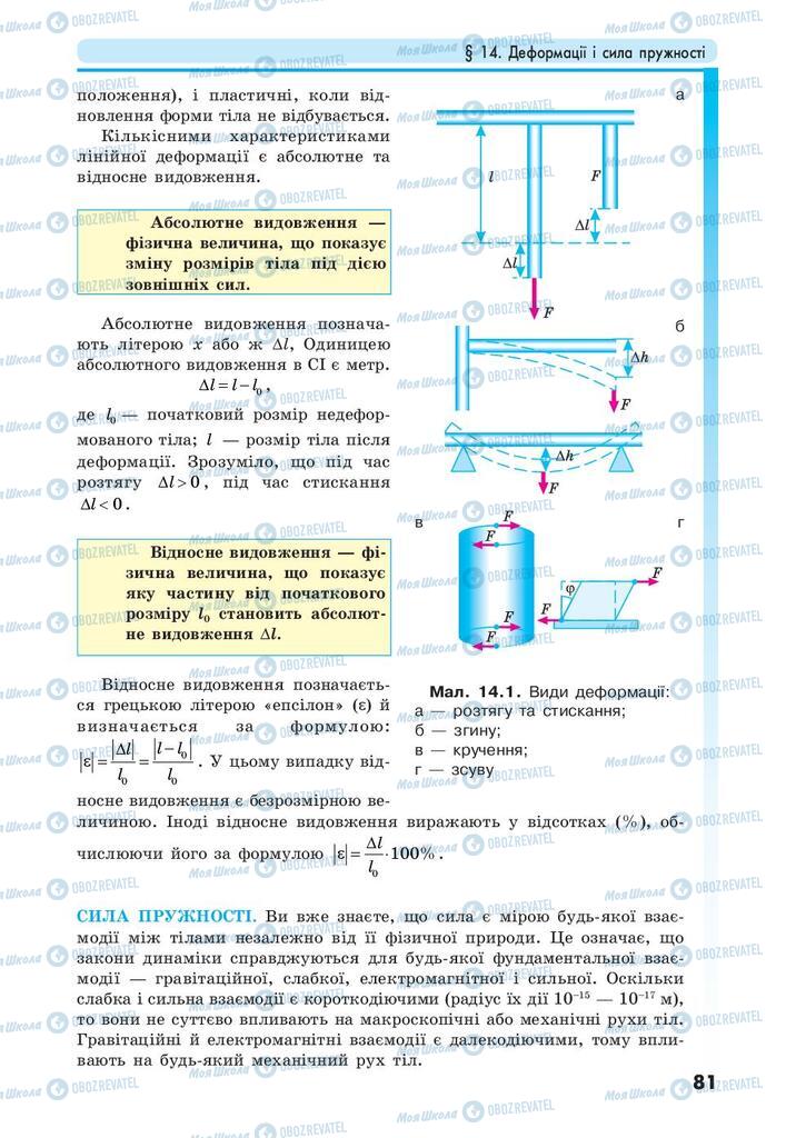 Підручники Фізика 10 клас сторінка 81