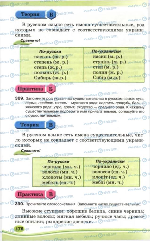 Підручники Російська мова 5 клас сторінка 176