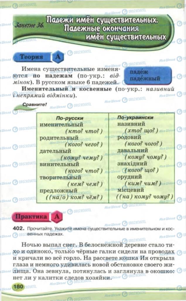 Підручники Російська мова 5 клас сторінка 180