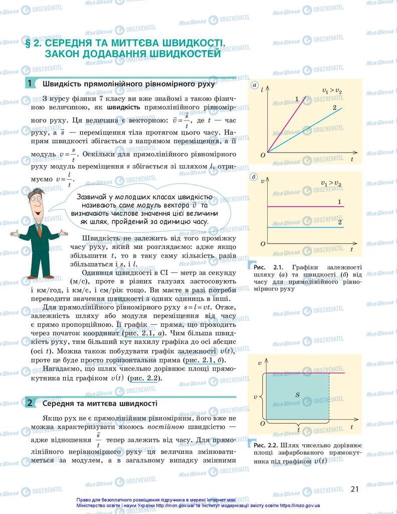 Підручники Фізика 10 клас сторінка 21