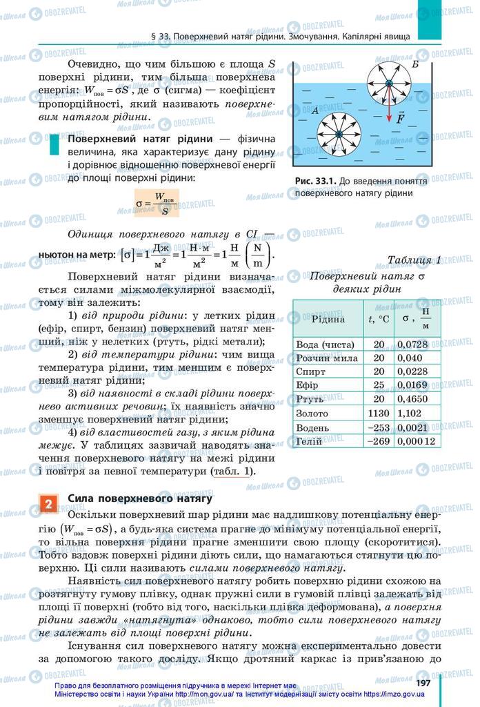 Підручники Фізика 10 клас сторінка 197