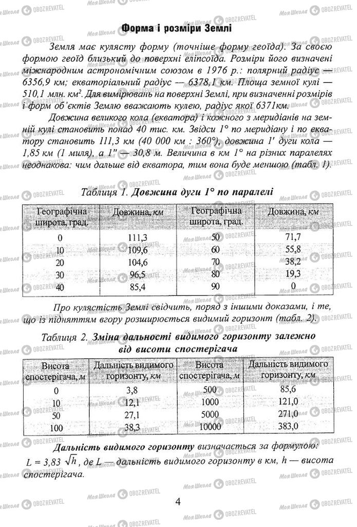 Підручники Географія 8 клас сторінка  4