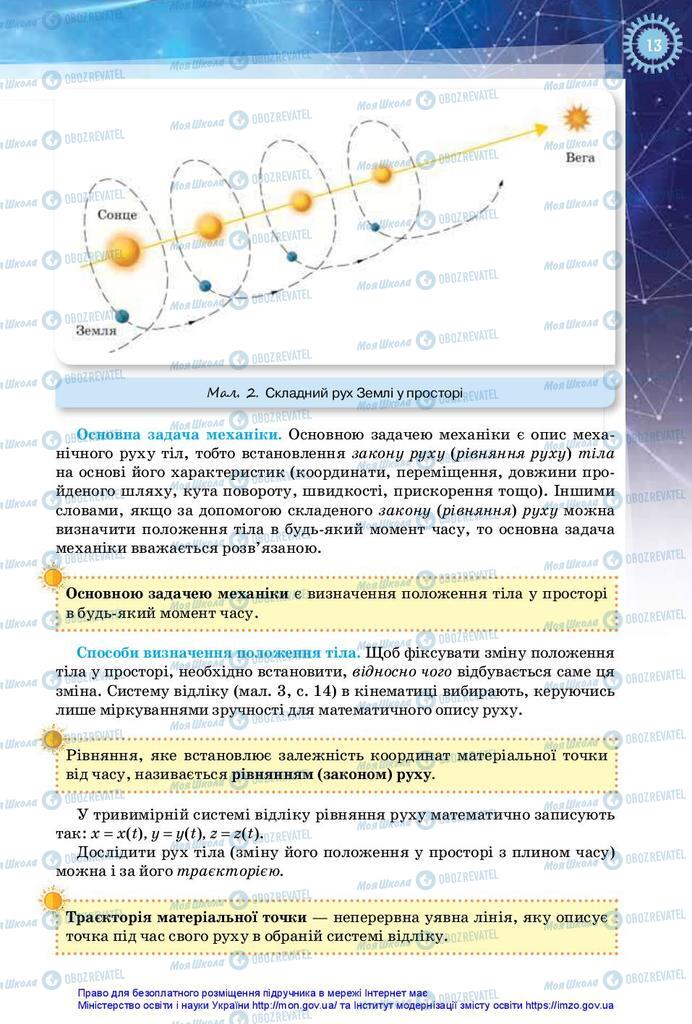 Підручники Фізика 10 клас сторінка 13