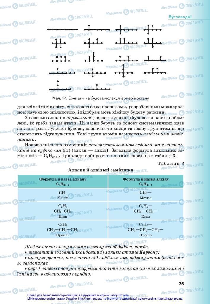 Підручники Хімія 10 клас сторінка 25