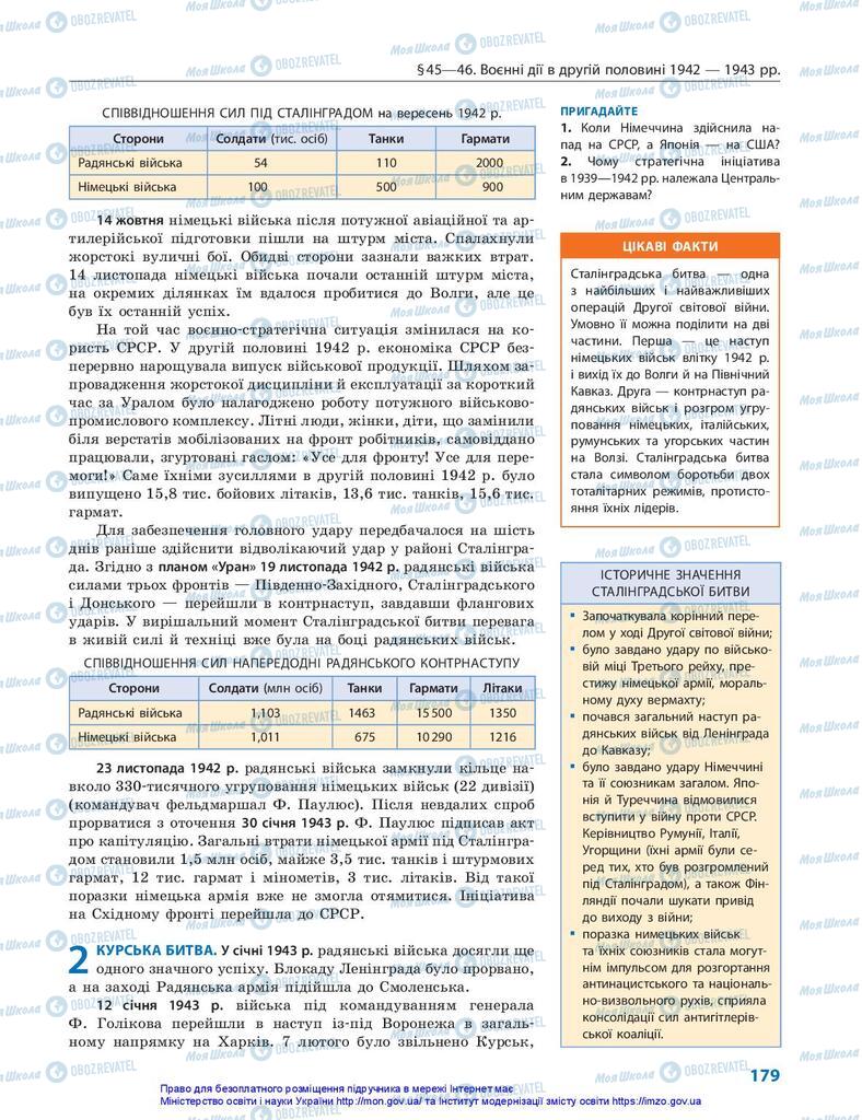 Підручники Всесвітня історія 10 клас сторінка 179