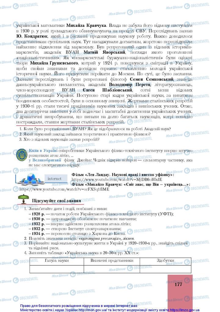 Учебники История Украины 10 класс страница 177