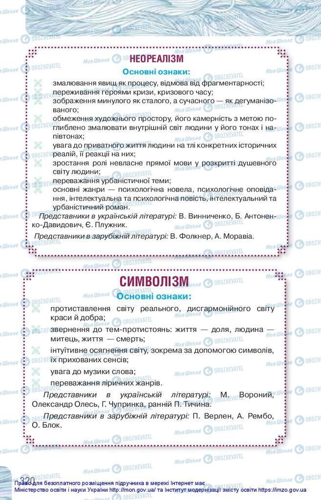 Учебники Укр лит 10 класс страница 320