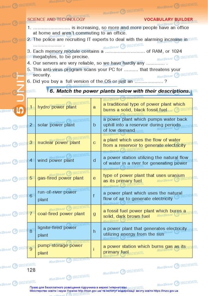 Підручники Англійська мова 10 клас сторінка 128