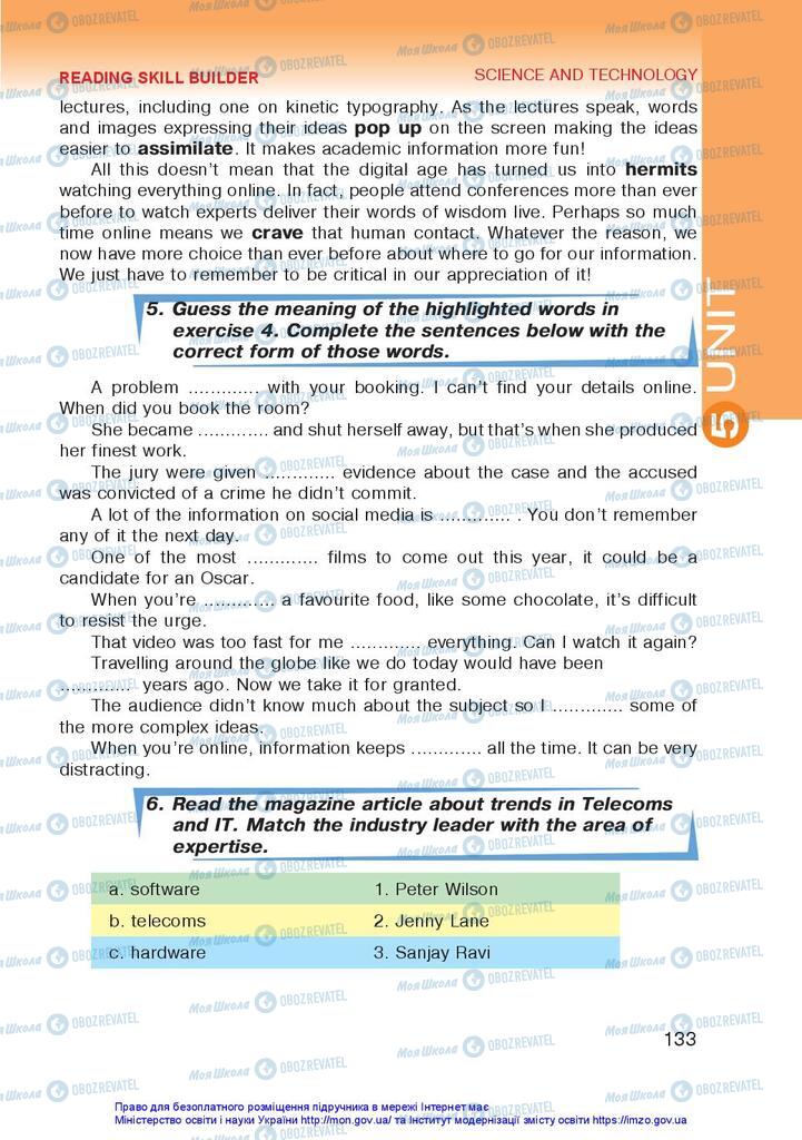 Підручники Англійська мова 10 клас сторінка 133