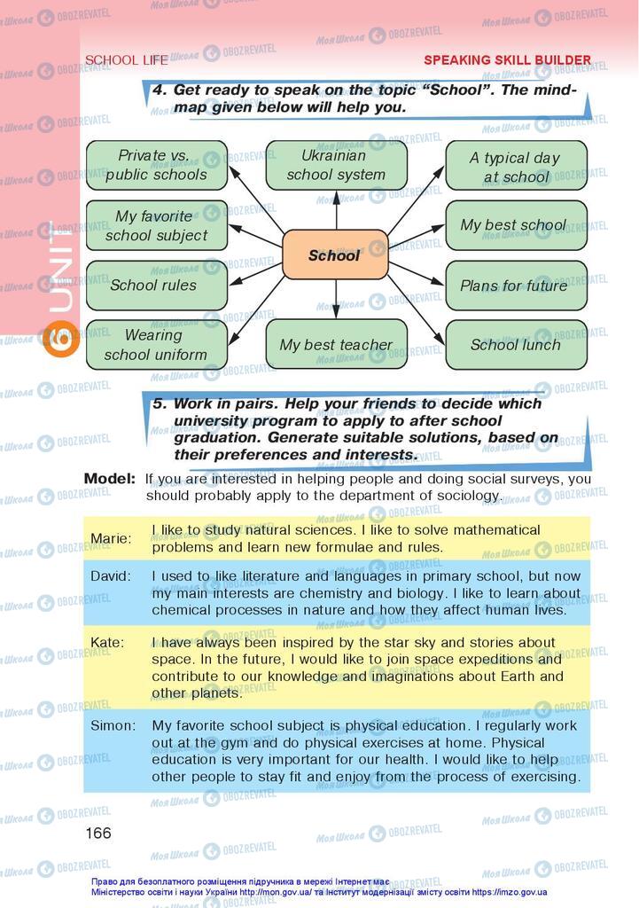 Підручники Англійська мова 10 клас сторінка 166