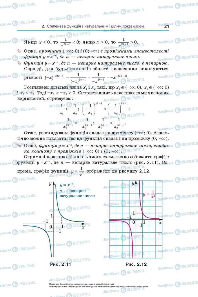 Підручники Алгебра 10 клас сторінка 21