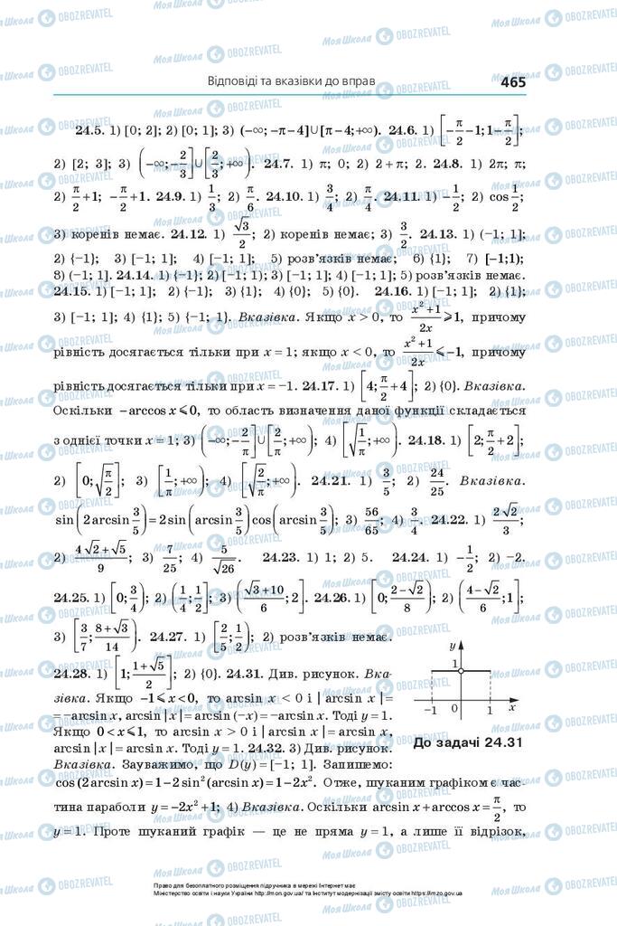 Підручники Алгебра 10 клас сторінка 465