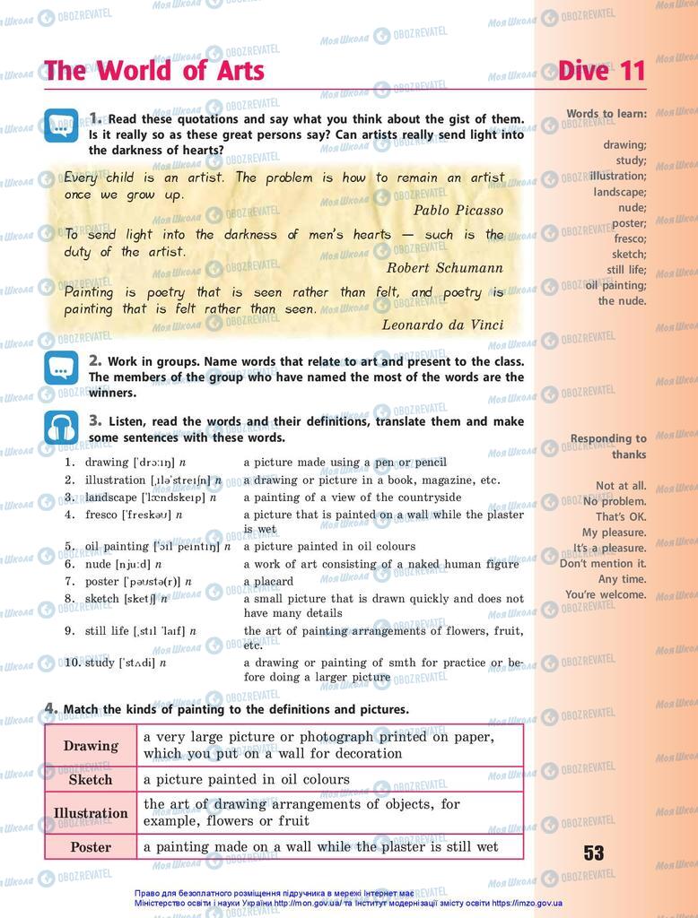 Підручники Англійська мова 10 клас сторінка 53
