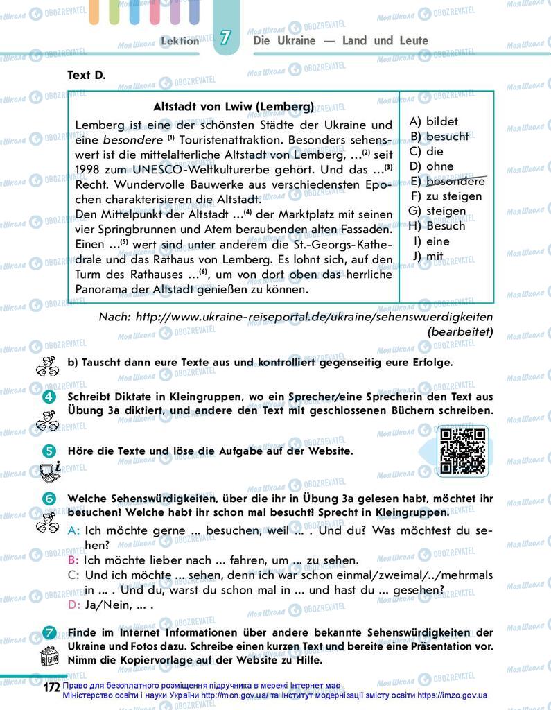 Підручники Німецька мова 10 клас сторінка 172