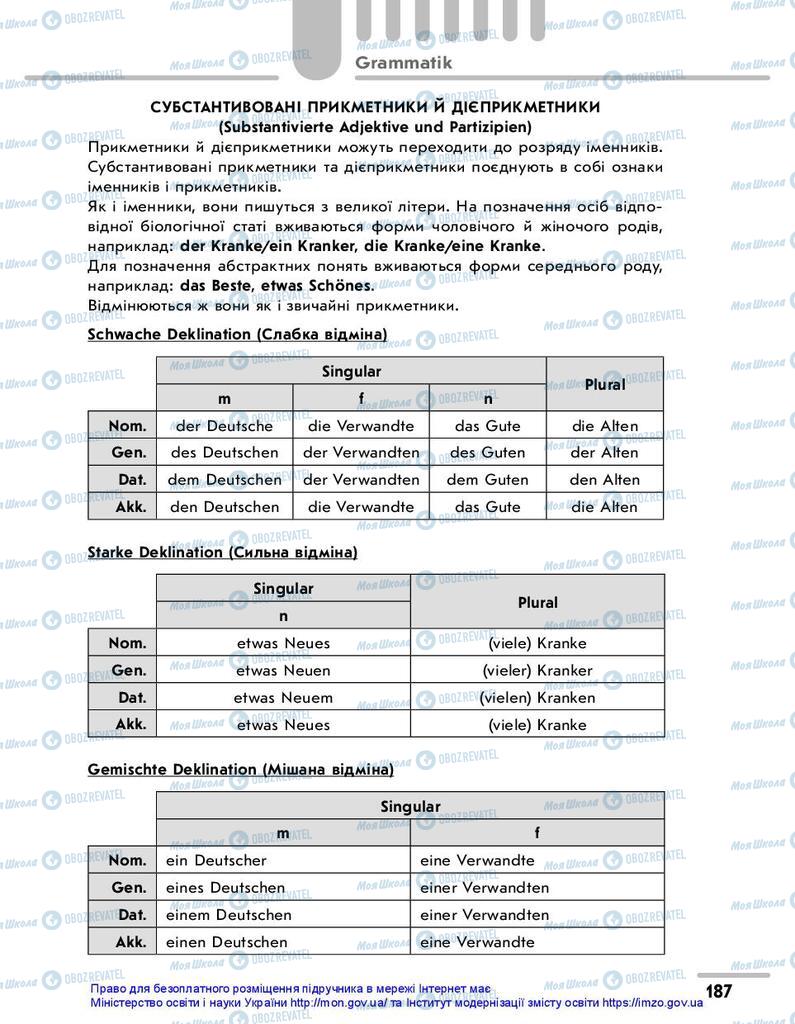 Підручники Німецька мова 10 клас сторінка 187