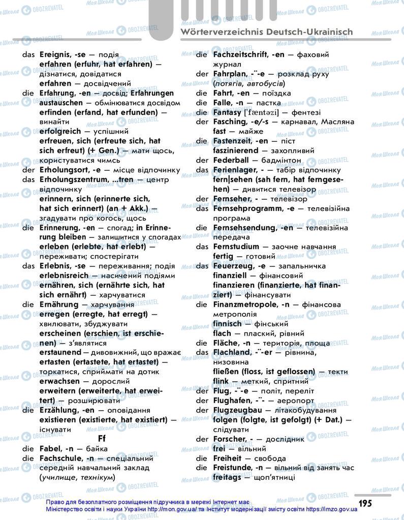Підручники Німецька мова 10 клас сторінка 195