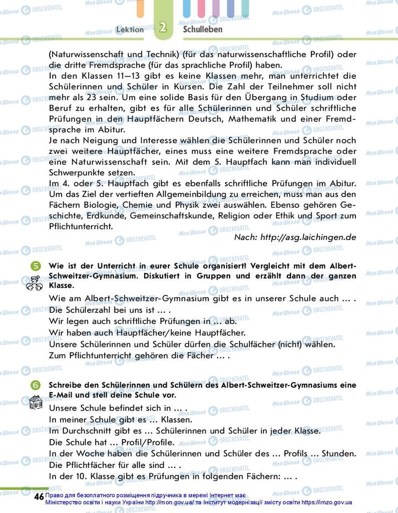 Підручники Німецька мова 10 клас сторінка 46