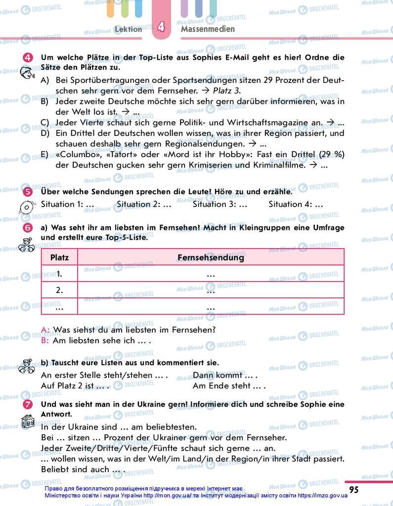 Підручники Німецька мова 10 клас сторінка 95