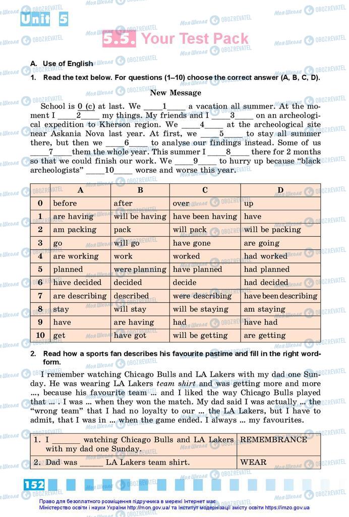 Підручники Англійська мова 10 клас сторінка 152