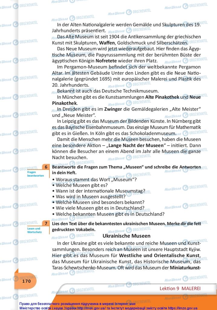 Підручники Німецька мова 10 клас сторінка 170