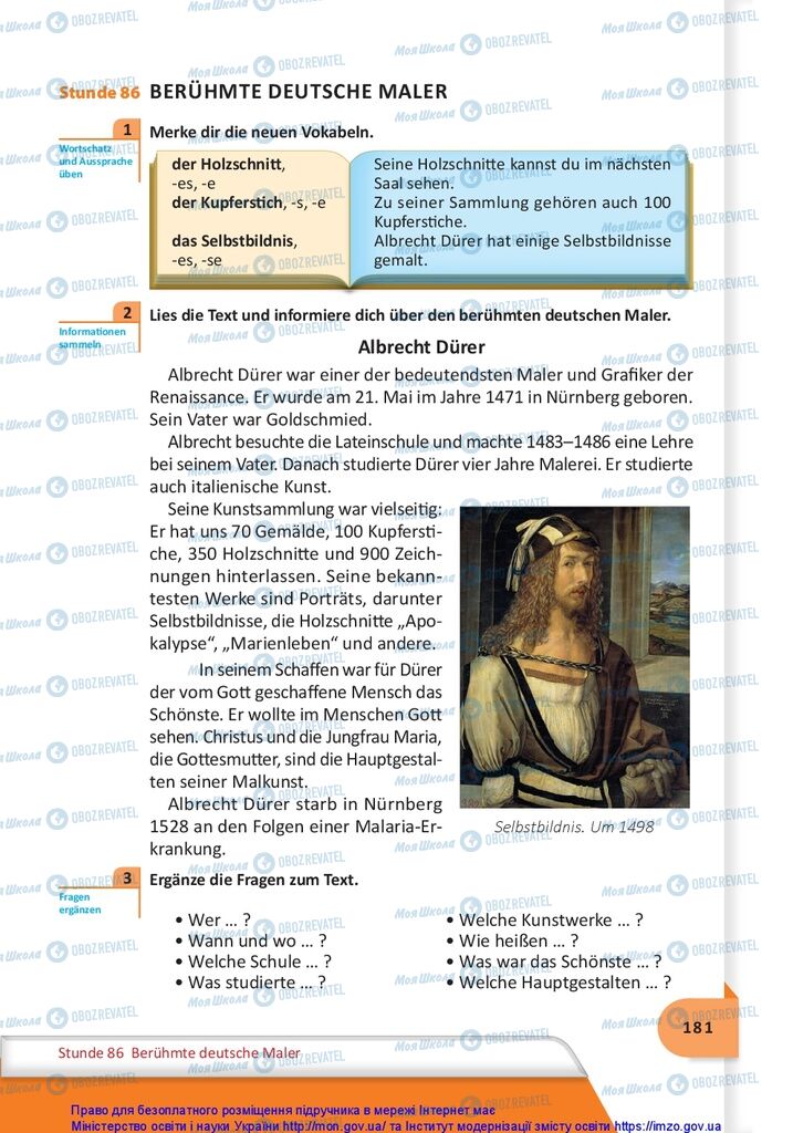 Підручники Німецька мова 10 клас сторінка 181