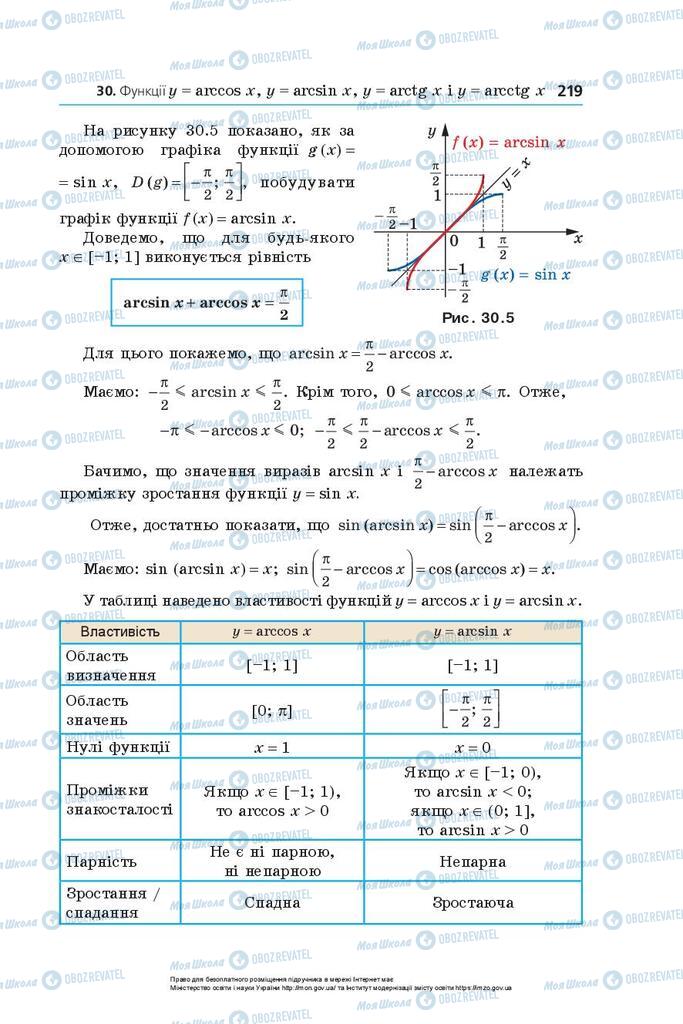 Учебники Алгебра 10 класс страница 219