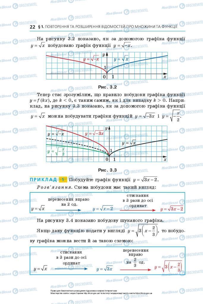 Підручники Алгебра 10 клас сторінка 22