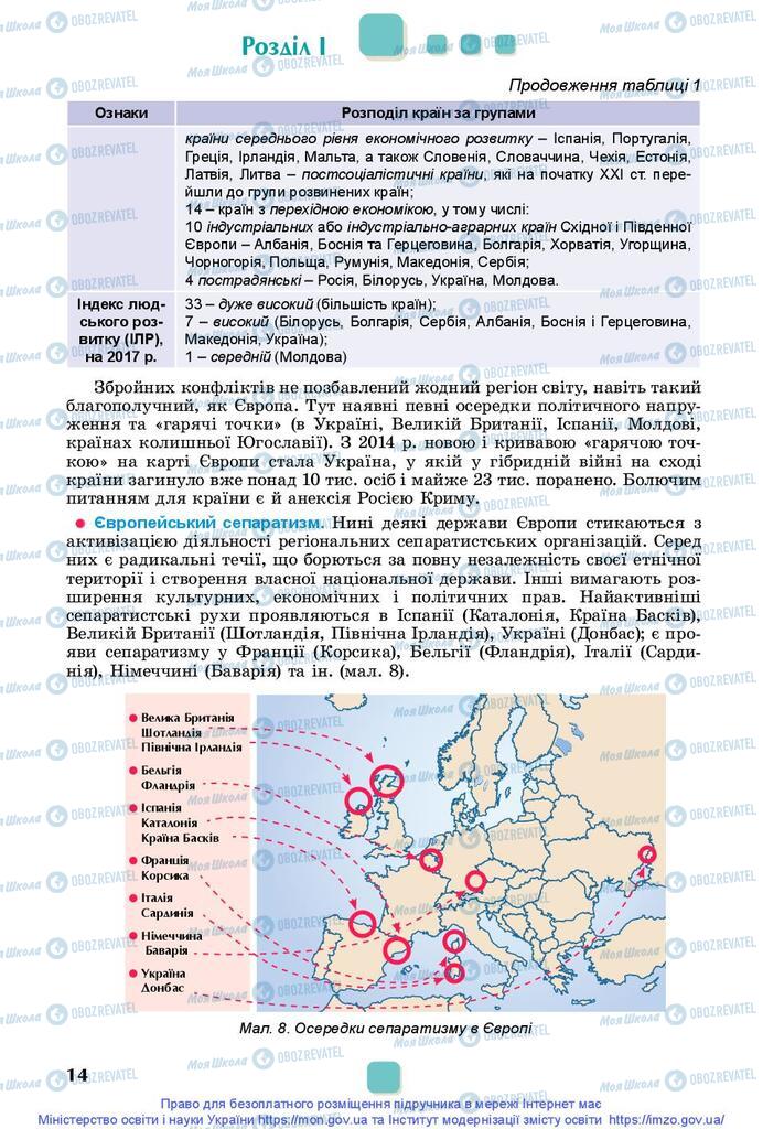 Підручники Географія 10 клас сторінка 14