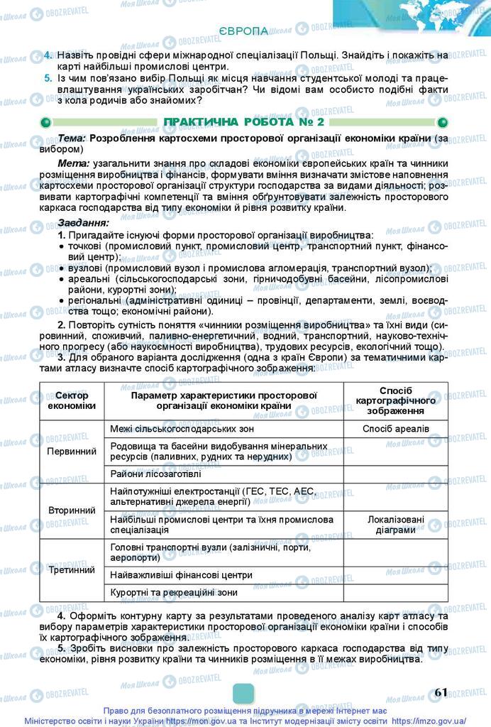 Підручники Географія 10 клас сторінка 61
