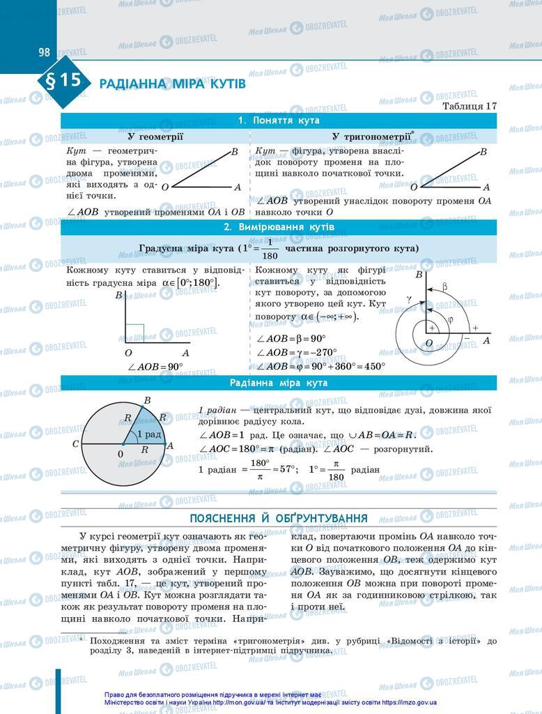 Підручники Алгебра 10 клас сторінка  98