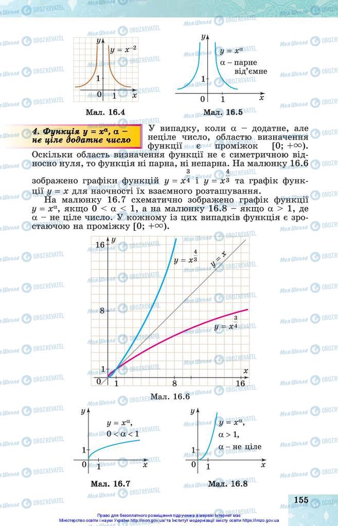 Підручники Алгебра 10 клас сторінка 155