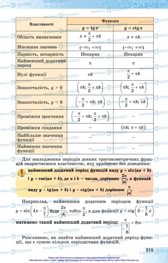 Учебники Алгебра 10 класс страница 215