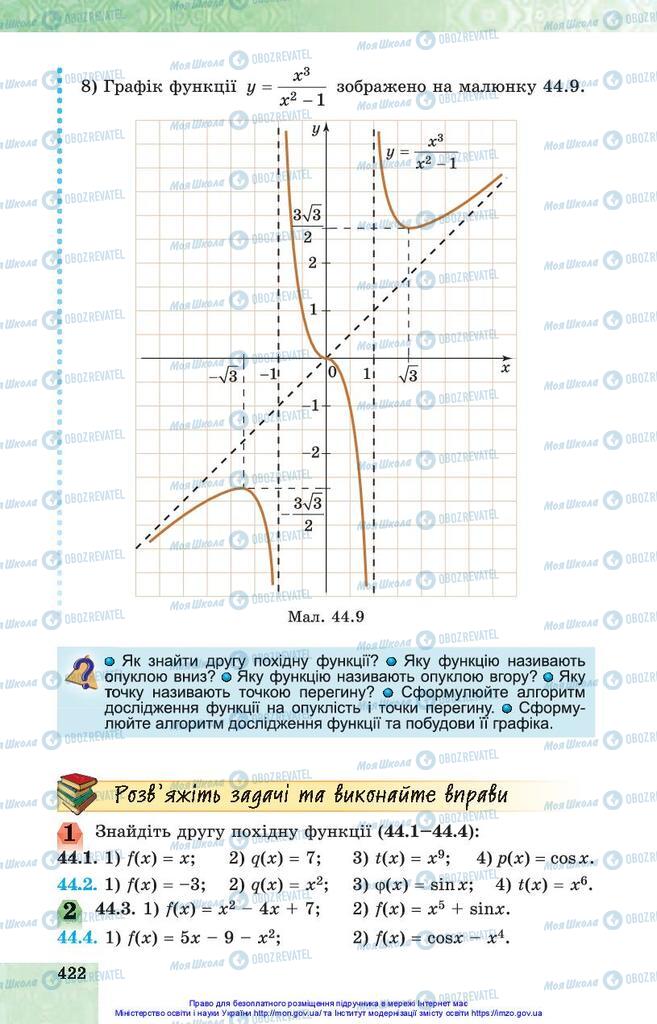 Підручники Алгебра 10 клас сторінка 422